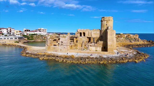The castle in the Isola di Capo Rizzuto, Calabria, Italy