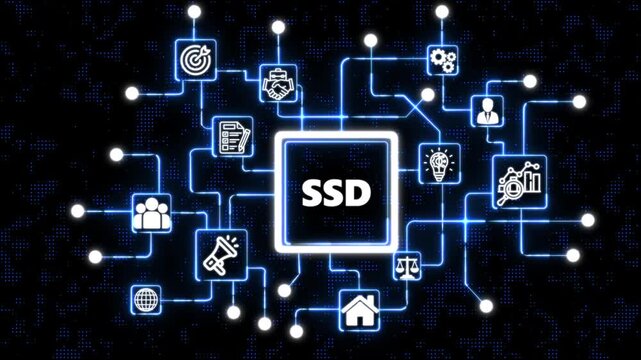 Virtual Private Server (SSD) Hosting Technology on Digital World Map Background Virtual Private Server Infrastructure Server Hosting Technology Illustration on Digital Map Background...