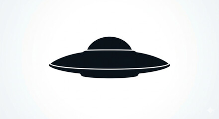 Flat Vector Silhouette of Alien Spaceship Flying Saucer © Lapak orang bejo