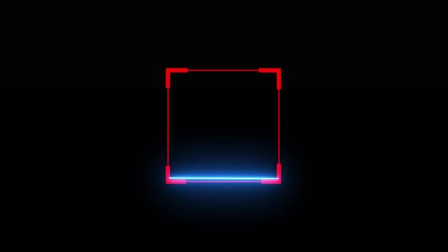 Glowing laser scanning icon with minimal line animation. Scanning icon animation with minimal lines and glowing square effects on dark modern digital background. on black backgraund .4k video .