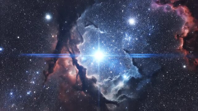 Luminous nebulae and dense star clusters in the vast cosmic expanse