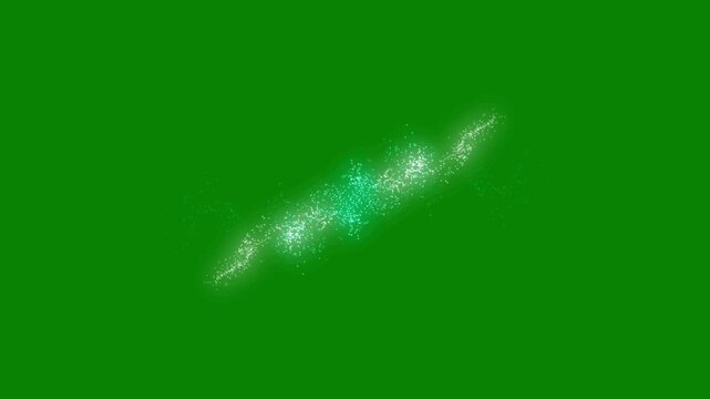 Particle line wave shining ,blue particular moving around screen on green screen background 4k