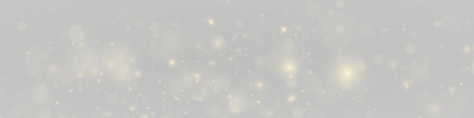 Gold shimmer and sparkle with glitter dust in bokeh light and glow. Magical particle, festive twinkle, stardust and highlights. Glare, sparks, flare and lens flare PNG illustration. © Mirotvoric
