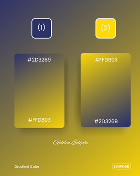 Gradient color palette, golden yellow blue ombre, color scheme, hex codes