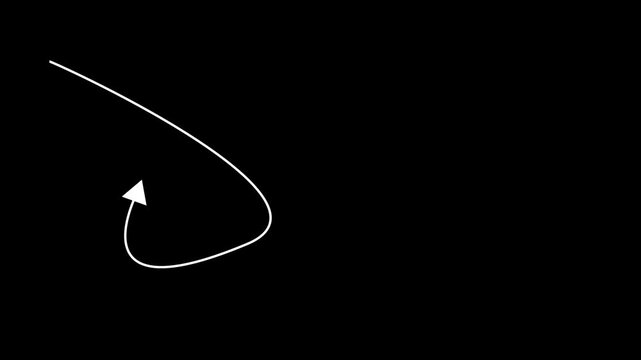 White Arrow Pointing Down on Black Background direction
