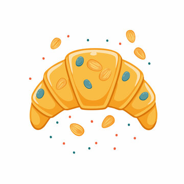 Almond Croissant Illustration