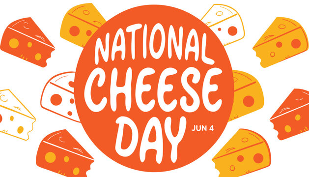 Vibrant graphic design celebrating the annual national cheese day holiday event