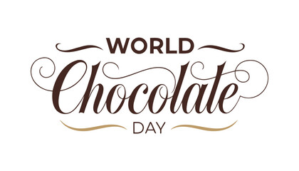 Elegant calligraphic lettering design celebrating the annual world chocolate day event © vectyx2