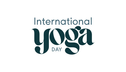 Dark green elegant typography for international yoga day text design © vectyx2