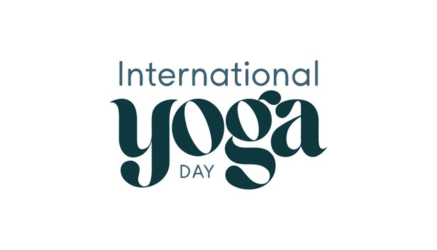 Dark green elegant typography for international yoga day text design