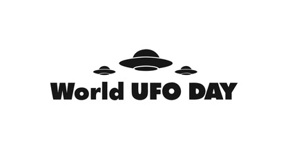 Minimalist black and white graphic design celebrating world ufo day © vectyx2