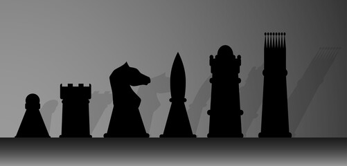 Silhouette of chessmen © 09910190