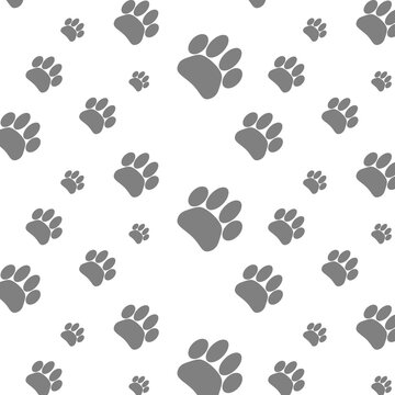 Seamless pattern foot print dog