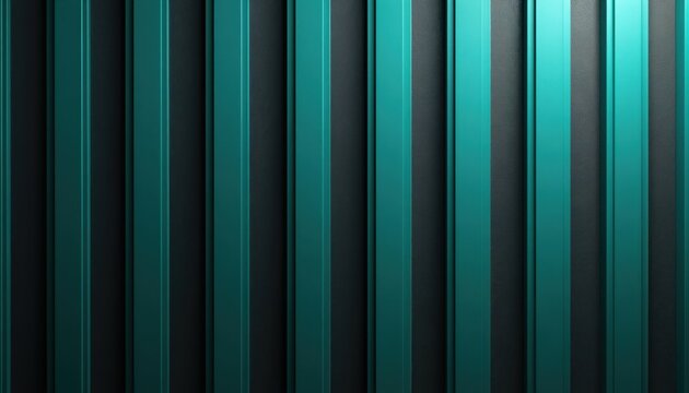 Repeating vertical teal stripes on dark grainy textured background create modern, clean, geometric pattern. Smooth blend of colors offers sleek, calm visual rhythm suitable for many design uses.