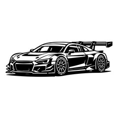 Fototapeta premium Professional race car with aerodynamic spoiler vector