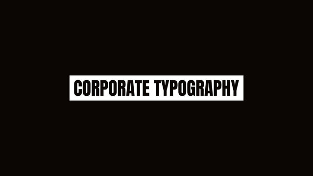 Corporate Typography Animation
