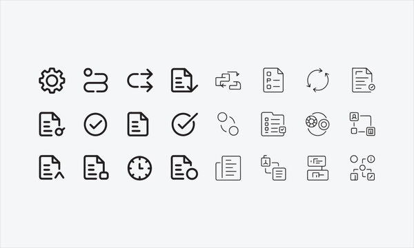 A set of icons related to negatives that allow for line editing (not outlined). vector illustration