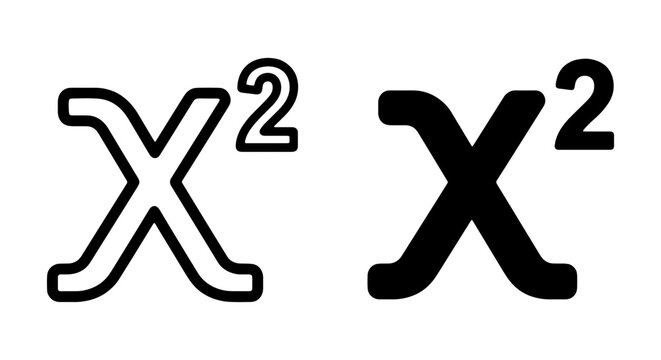 X Squared Math Symbol, X2 Equation Icon, Science Formula Vector, Education Element