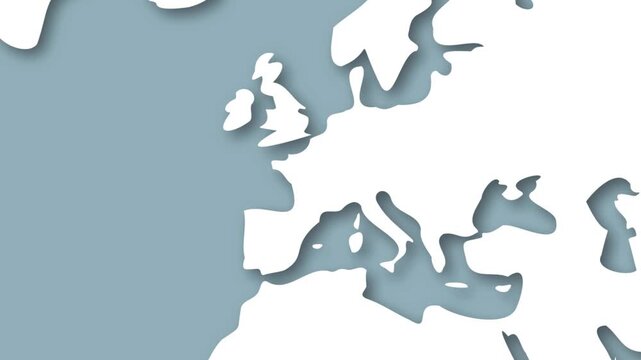 France Map Emerging from World Map Animation with Smooth Zoom Effect