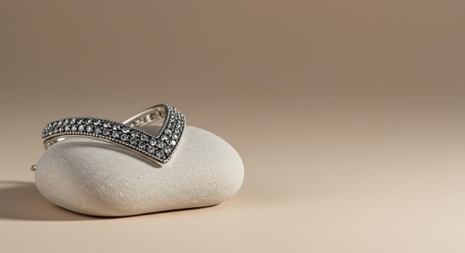 Elegant sterling silver fashion accessory display, highlighting the bright metallic shine and intricate craftsmanship on a clean neutral background, store, object, bright