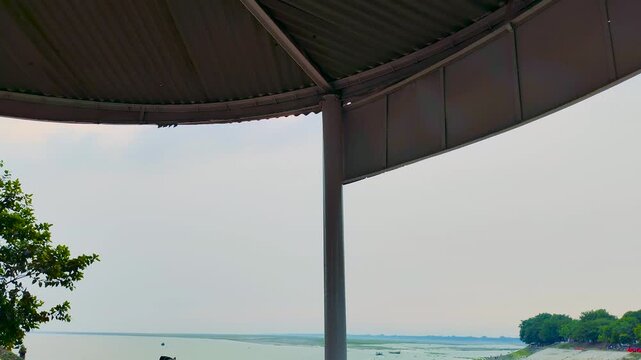 Roof Edge Framing Open Sky in Bangladesh Minimal Background Cinematic Outdoor Footage