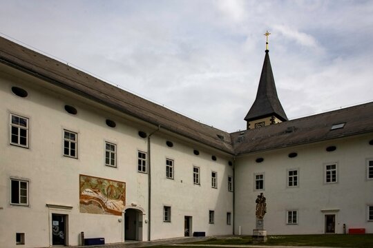 court yard at the monastery church of Ossiach in the Austrian district of Carinthia