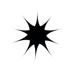 Obraz premium Abstract geometric star shape element. Black and white vector illustration of decorative star icon isolated on white background.