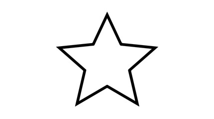 Obraz premium Outlined Star Icon | Five‑Pointed Geometric Symbol | Representation of Excellence, Achievement, and Simplicity