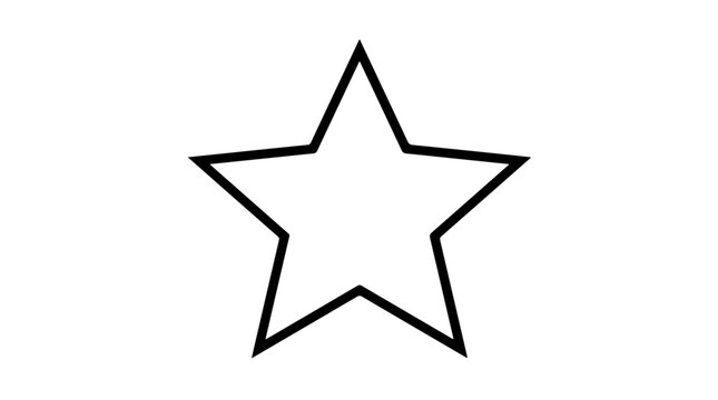 Outlined Star Icon | Five‑Pointed Geometric Symbol | Representation of Excellence, Achievement, and Simplicity