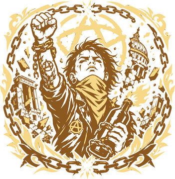 Revolution Girl Fist Chains illustration