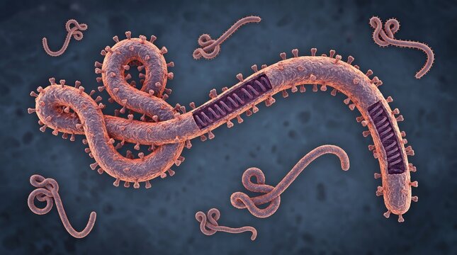 3d rendering of ebola virus particles