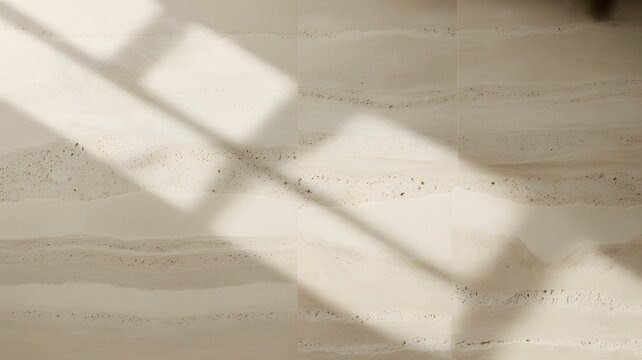Layered beige texture with cast shadows a minimalist photographic composition sandstone plaster wall