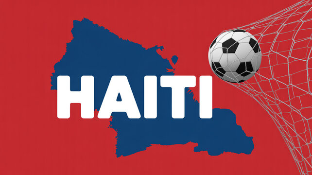 Haiti national football team concept map soccer ball and goal net