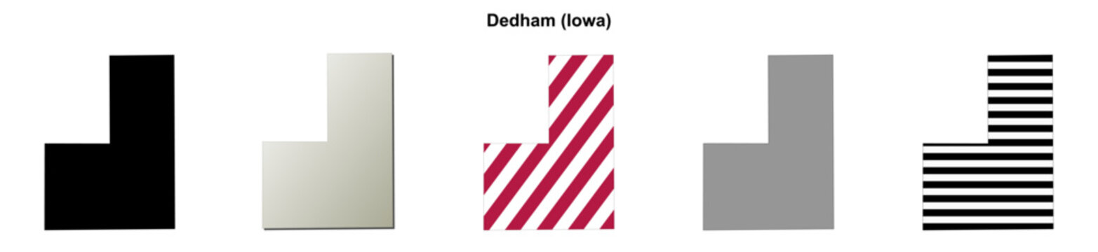 Dedham (Iowa) blank outline map set