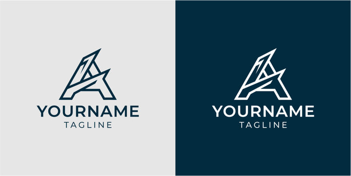 Letter A logo design template.