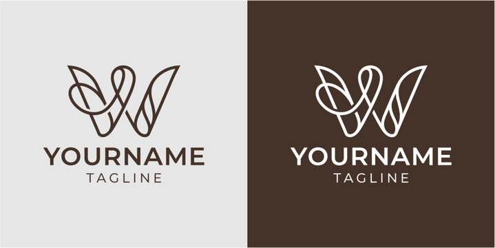 Letter W logo design template.