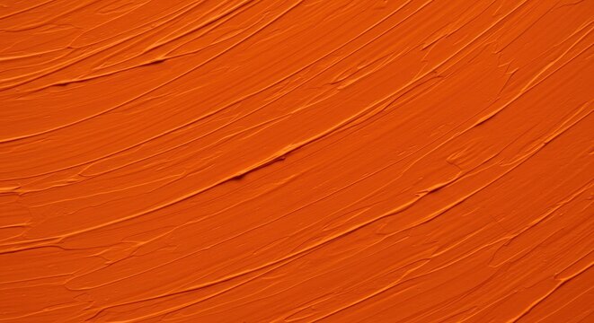 Leuchtend orangefarbener, breiter Acrylpinselstrich, dick aufgetragen. Kreative dynamische Textur, ideal f&uuml;r Hintergrunddesigns und Kunstprojekte, design, lack, acryl