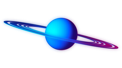 Neon Saturn Planet Space Aesthetic Gradient Vector Illustration ©  RenderWave