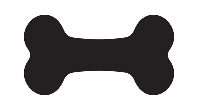 Dog bone silhouette vector illustration artwork with simple black design, pet symbol icon, veterinary theme, playful cartoon style, decorative animal accessory nature vector composition