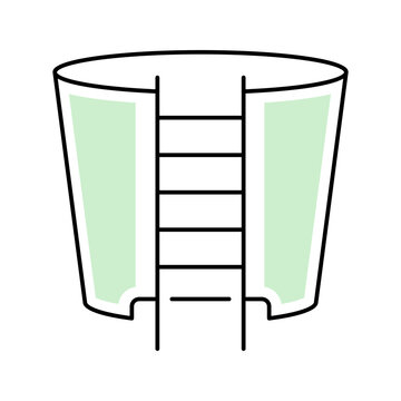 Baptism font icon. Religion and baptism line symbol. Color.