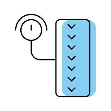 Tire pressure icon. Transport and tire maintenance line symbol. Color.