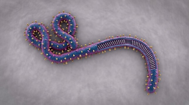3d illustration of an ebola virus particle