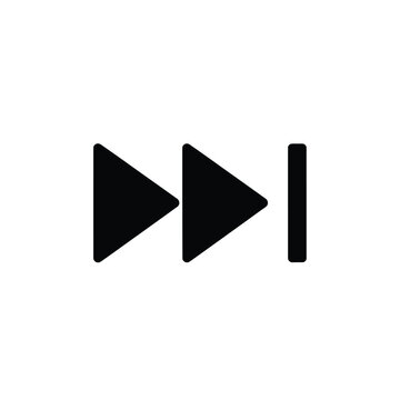 A black fast forward button icon is displayed against a white background.
