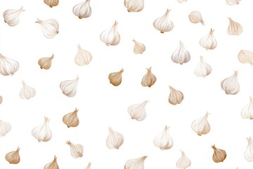 Fototapeta premium Garlic Herb and Salt Seamless Pattern with Dense Modern Culinary Composition