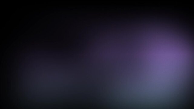 Animation abstract soft gradient light leaks loop motion background on black background. Blurry purple and blue light spots on black background.