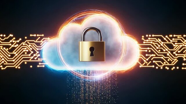 Digital cloud computing security concept