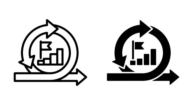 Agile Methodology Icons, Scrum Process Flow, Business Growth Cycle, Project Management