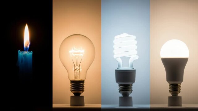 Evolution of lighting technology from candle to led