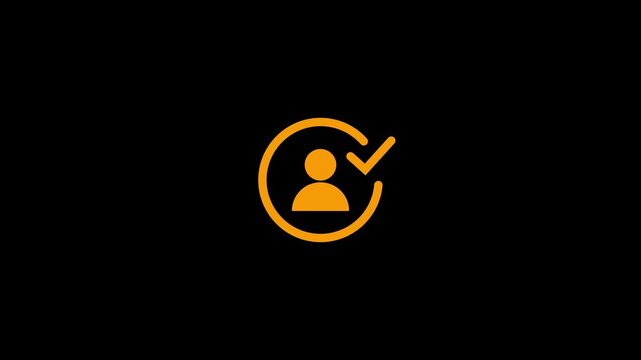 verified user profile with a check mark icon animated. Motion graphics of profile verified concept.4k video animation.