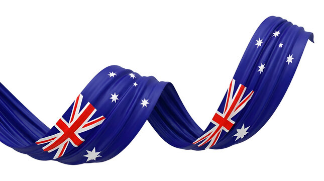 A flowing ribbon with the Australian flag design, symbolizing national pride and unity